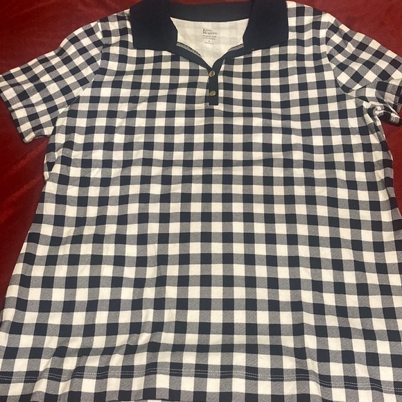 Kim Rogers navy check polo size L - Picture 1 of 8